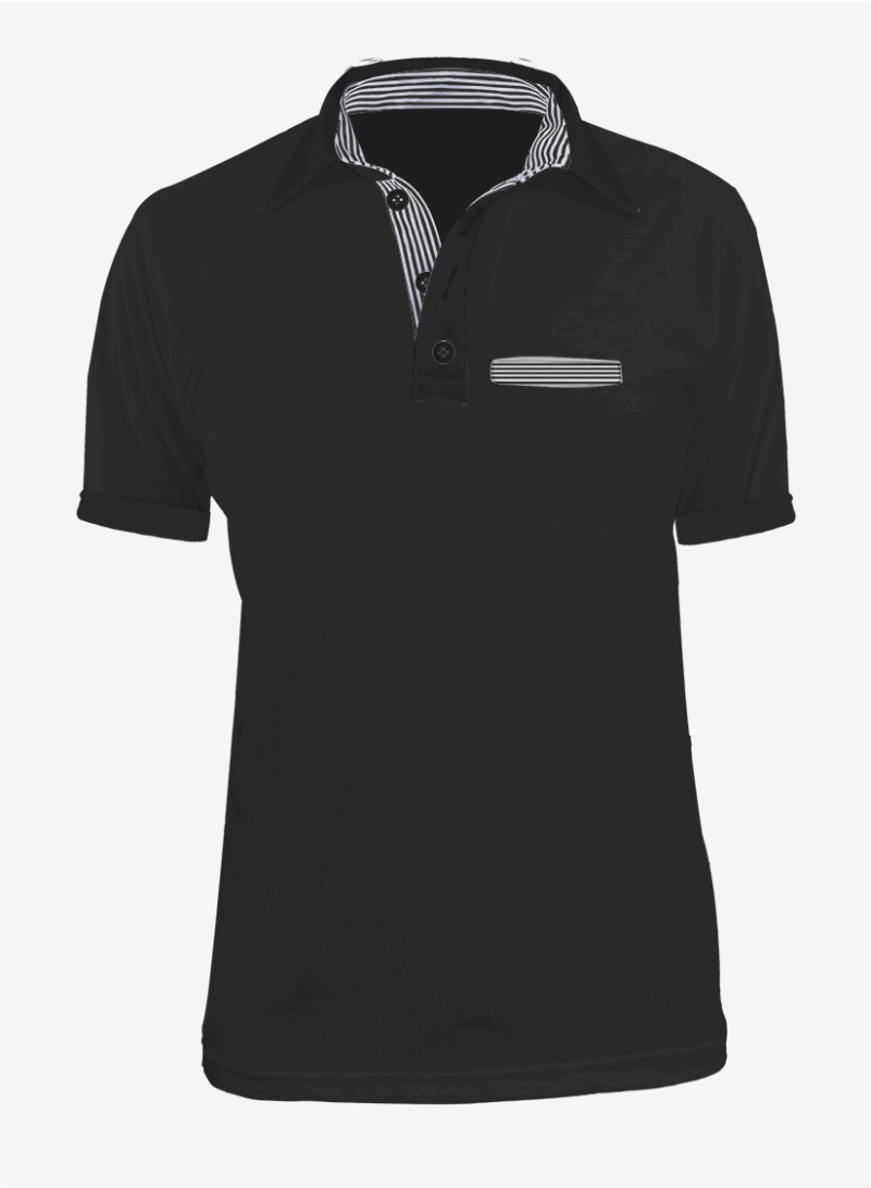 Camiseta Polo Lacoste Negro Cross con Bolsillo