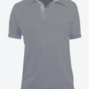 Camiseta Polo Manga Corta en Tela Pólux para Dama y Hombre Color Gris Medio con Perilla de Rayas