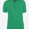 Camiseta Polo Manga Corta en Tela Pólux para Dama y Hombre Color Verde Antioquia con Perilla de Rayas